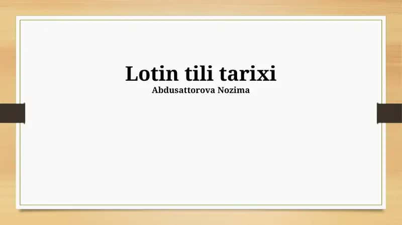 Lotin tili tarixi 1