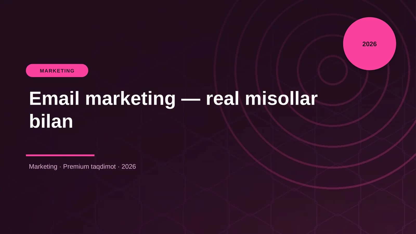 Email marketing — real misollar bilan 1