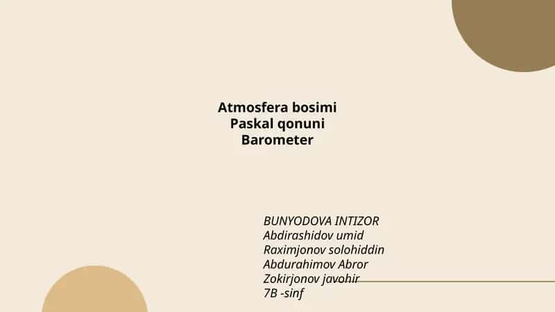 Atmosfera bosimi 1