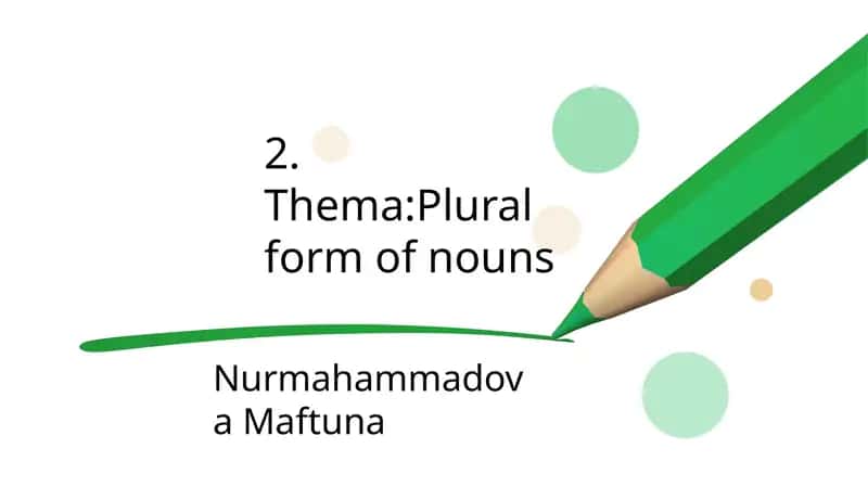 Plural Form of Nouns 1