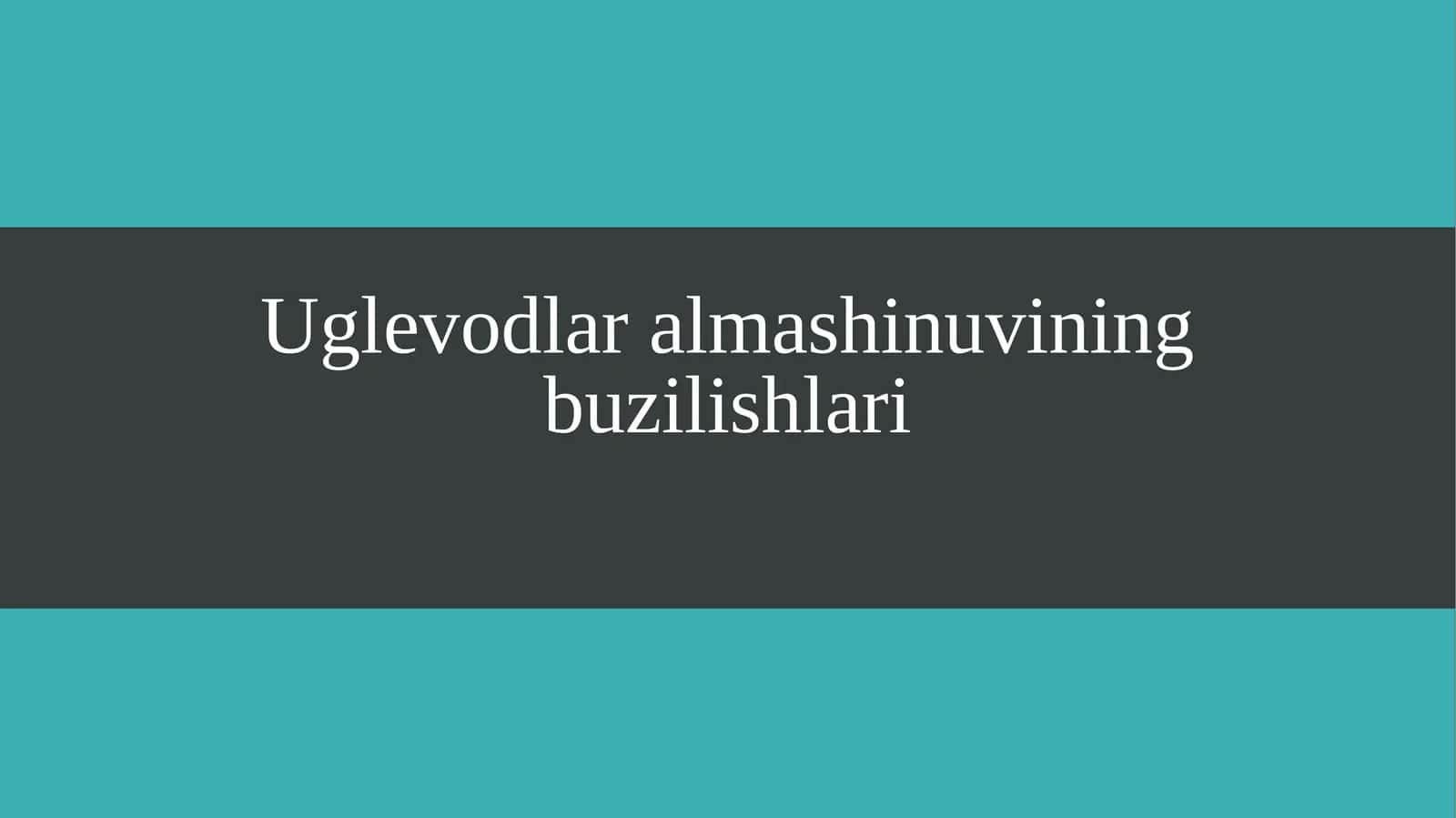 Uglevodlar almashinuvining buzilishlari 1