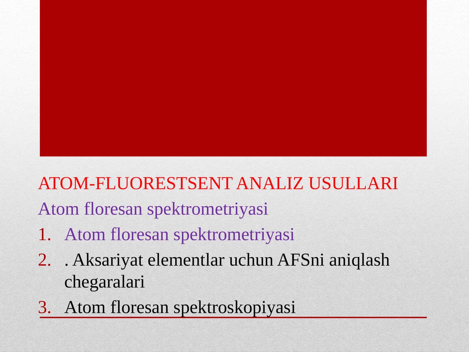 ATOM-FLUORESTSENT ANALIZ USULLARI. 1