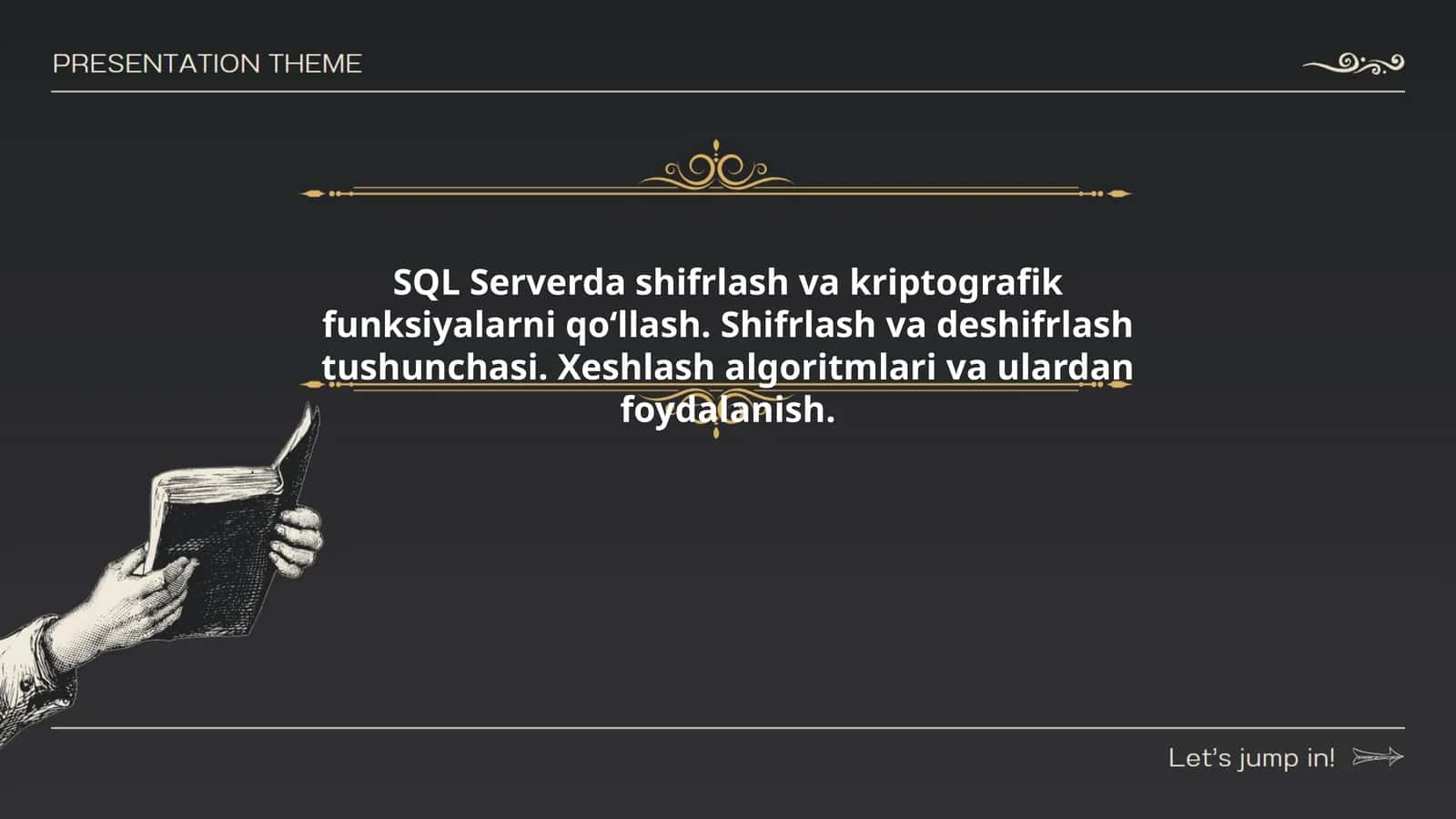 SQL Serverda shifrlash va kriptografik funksiyalarni qoʻllash 1