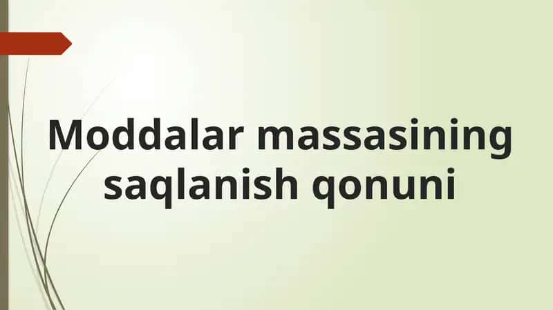 Moddalarni saqlash qonuni 1