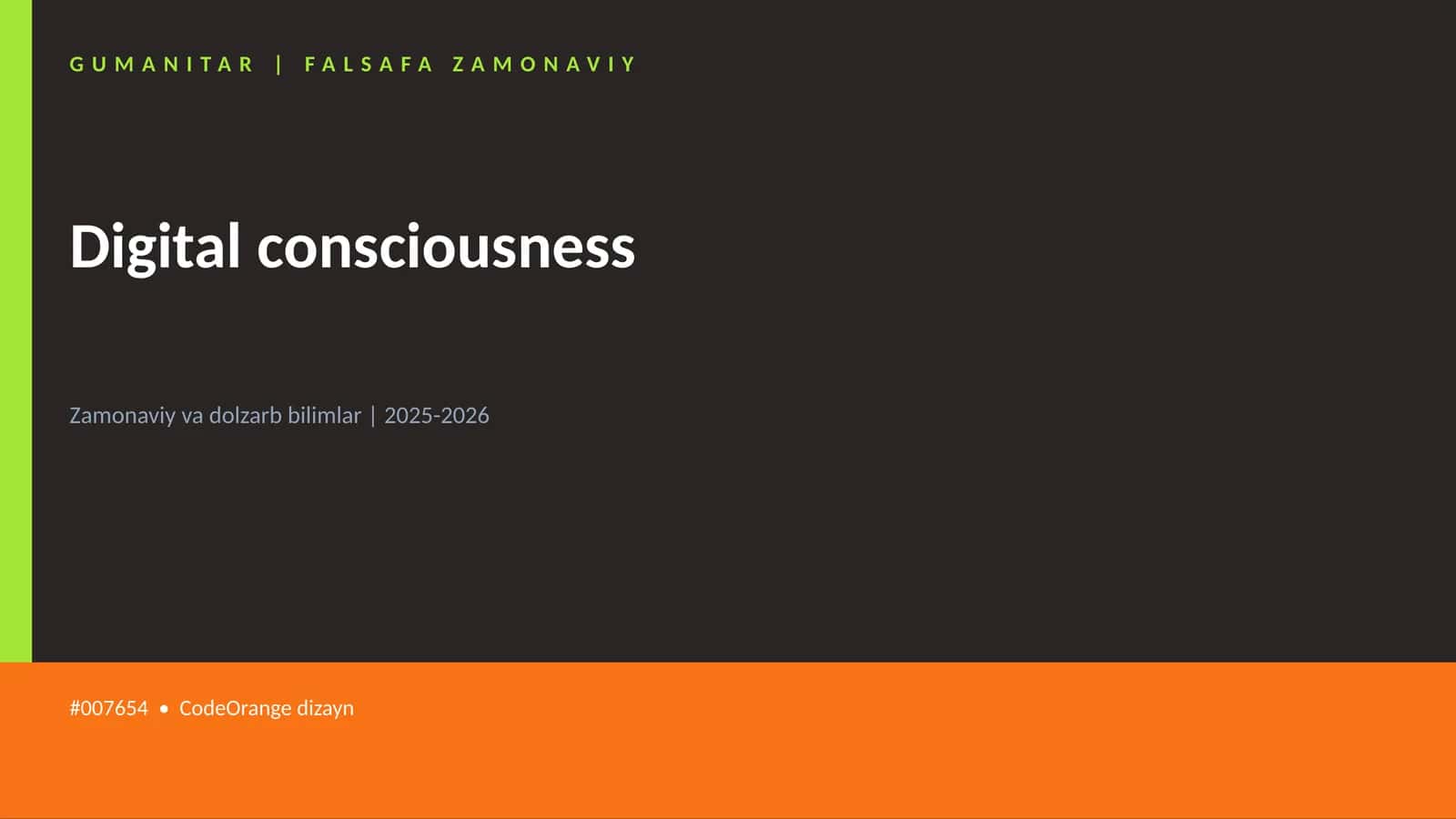 Digital consciousness 1