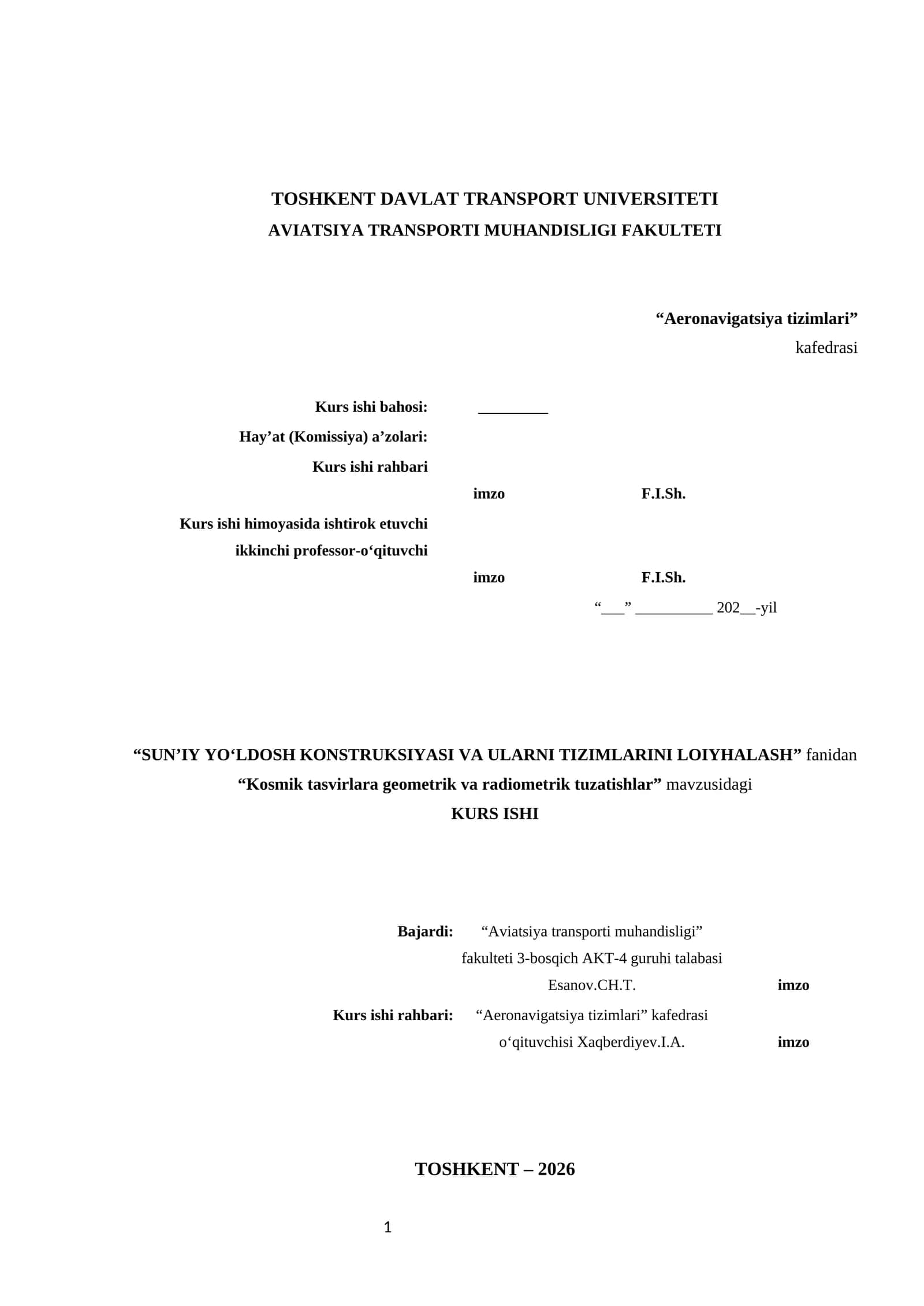 KOSMIK TASVIRLAR VA ULARNING XUSUSIYATLARI 1