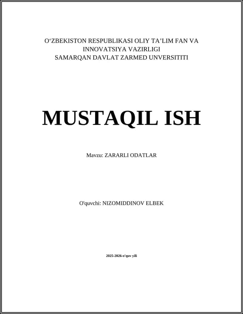ZARARLI ODATLAR 1