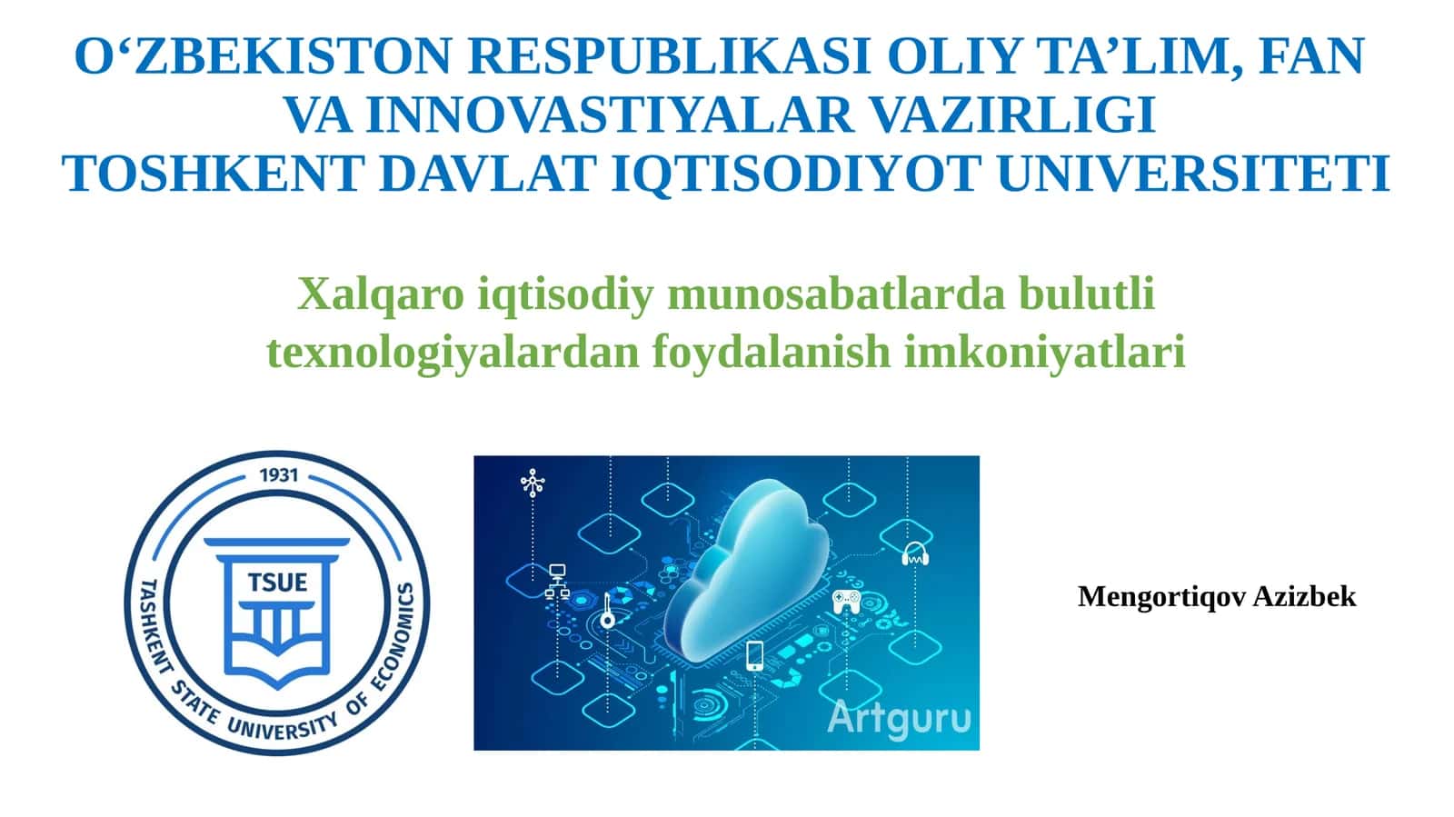 Xalqaro iqtisodiy munosabatlarda bulutli texnologiyalardan foydalanish imkoniyatlari 1