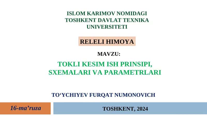 Tokli kesim ish prinsi 1