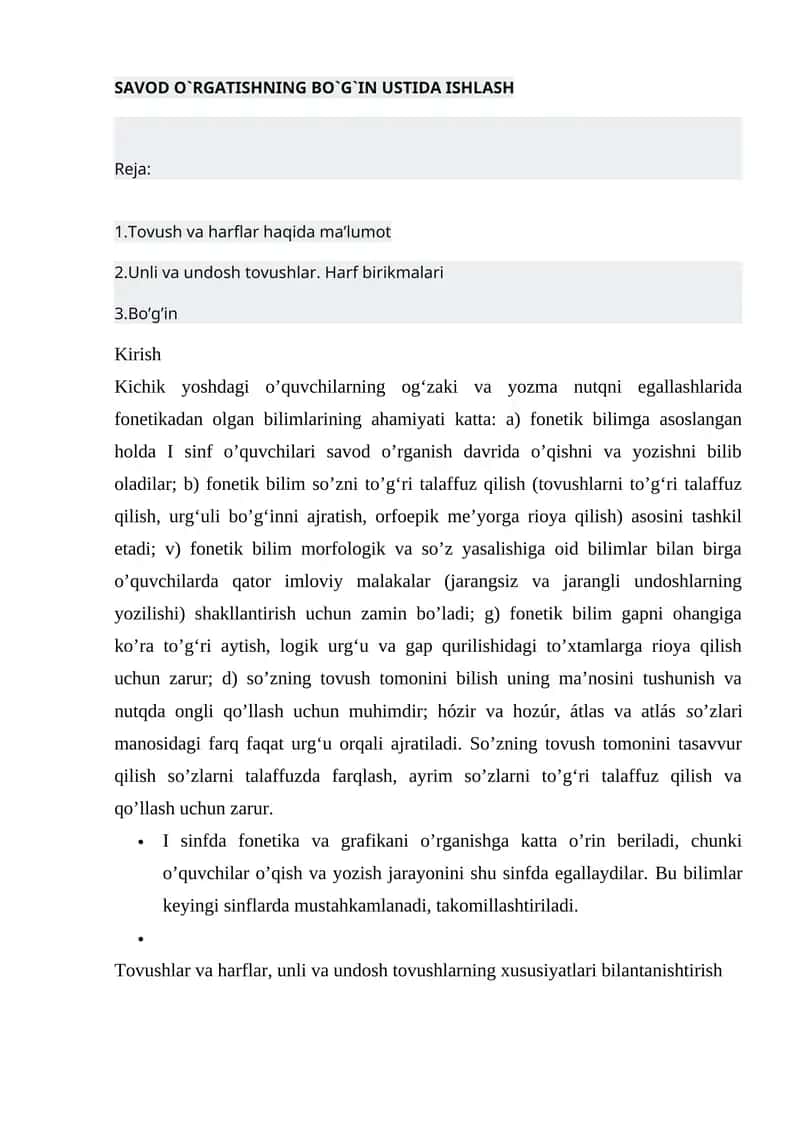 SAVOD O`RGATISHNING BO`G`IN USTIDA ISHLASH 1