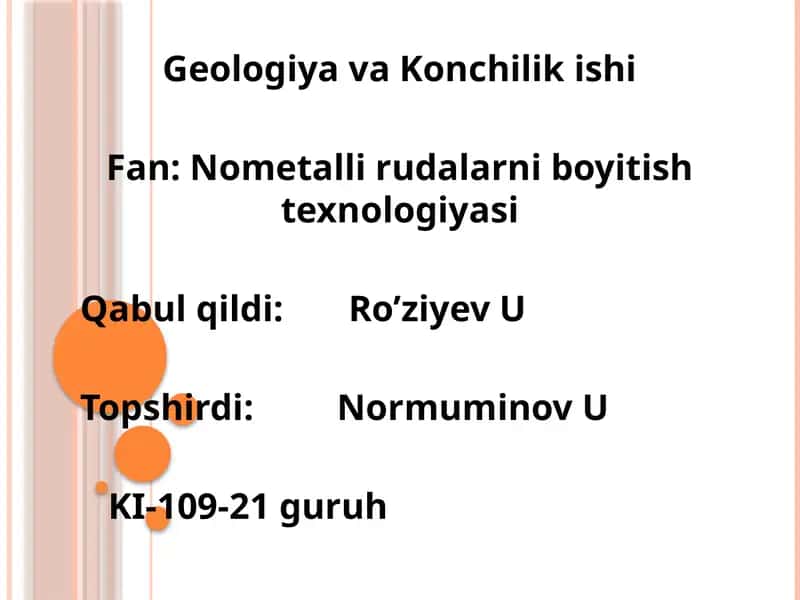 Barit maʼdanlarini boyitish 1