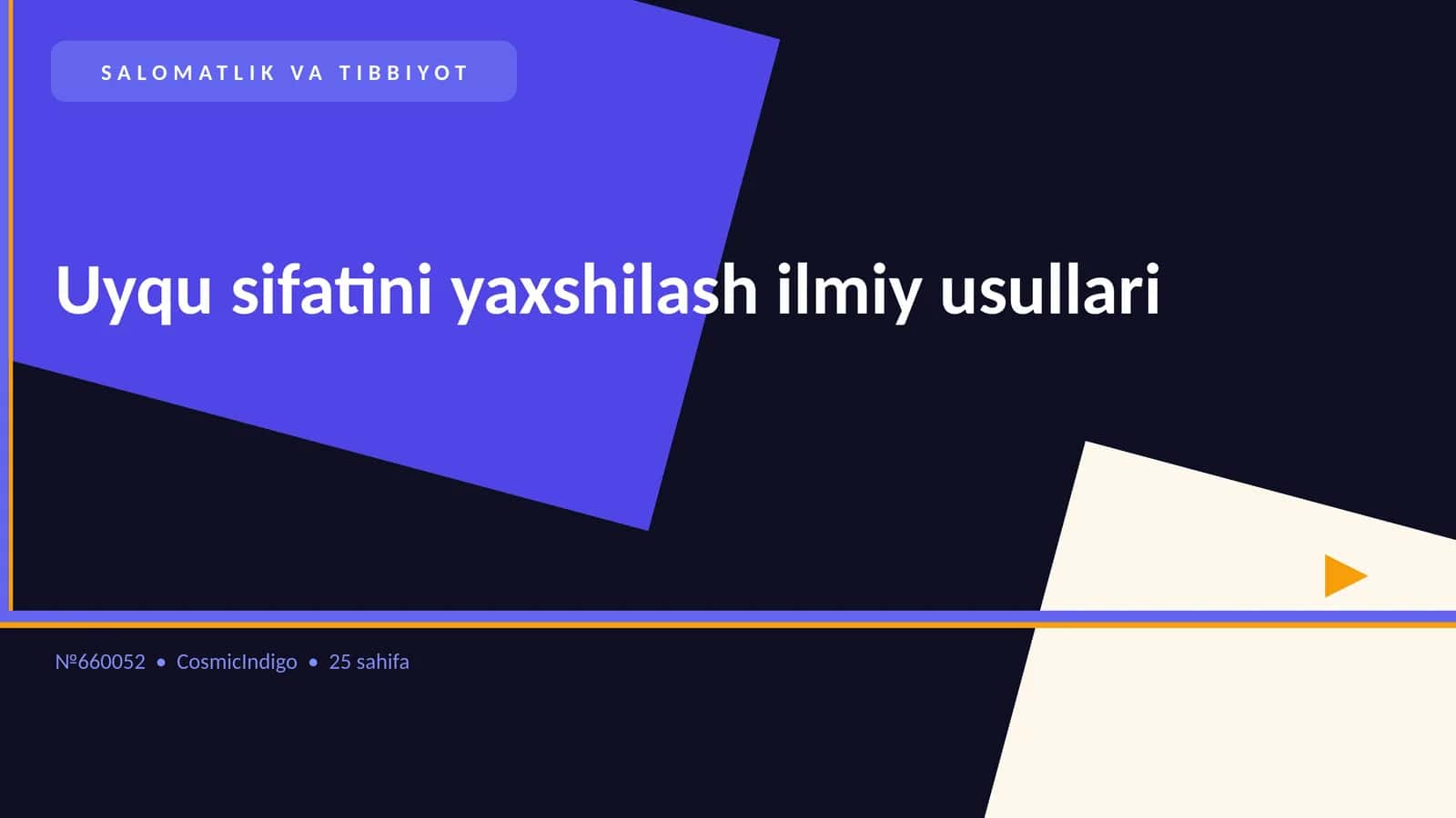 Uyqu sifatini yaxshilash ilmiy usullari 1