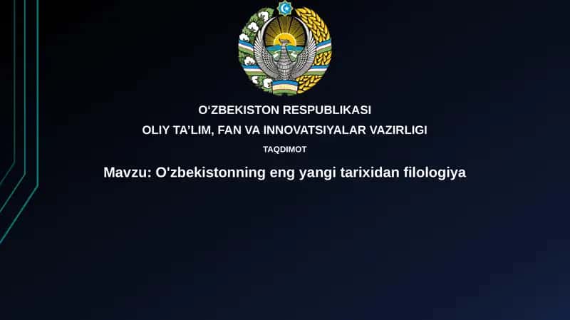 O'zbekistonning eng yangi tarixidan filologiya 1