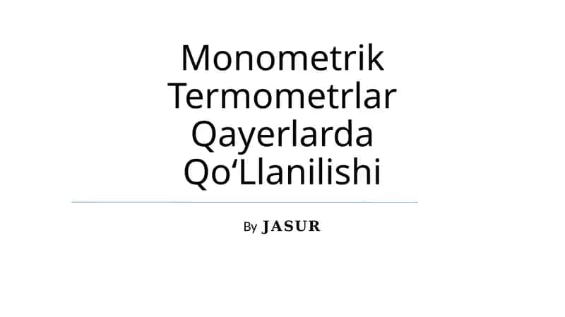 Monometrik Termometrlar 1