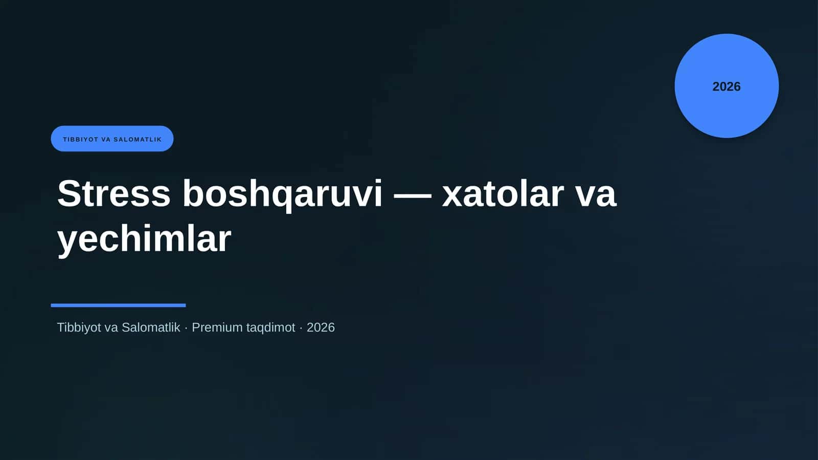 Stress boshqaruvi — xatolar va yechimlar 1