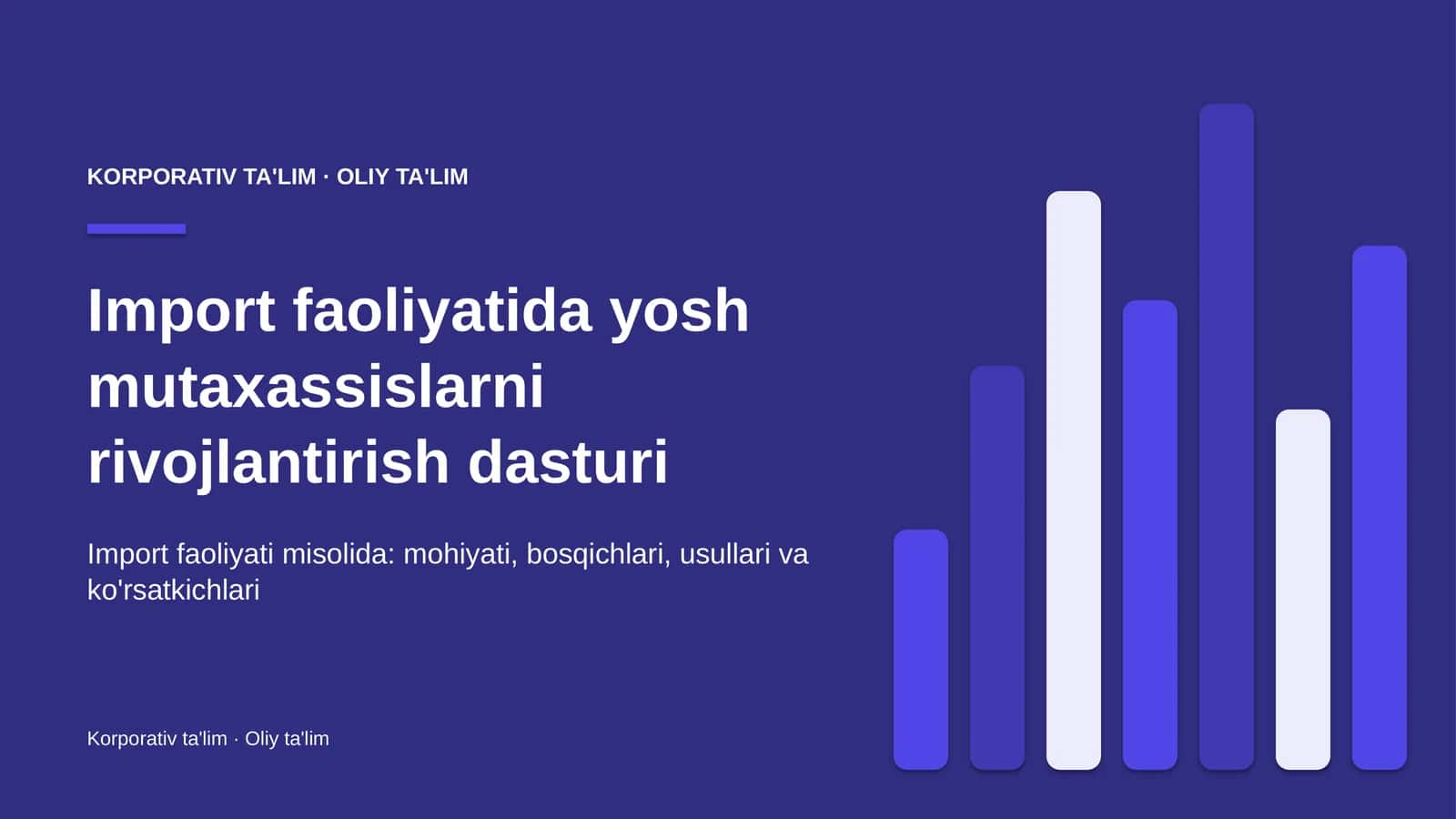 Import faoliyatida yosh mutaxassislarni rivojlantirish dasturi 1