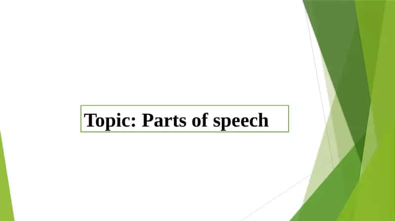 Parts of speech 1