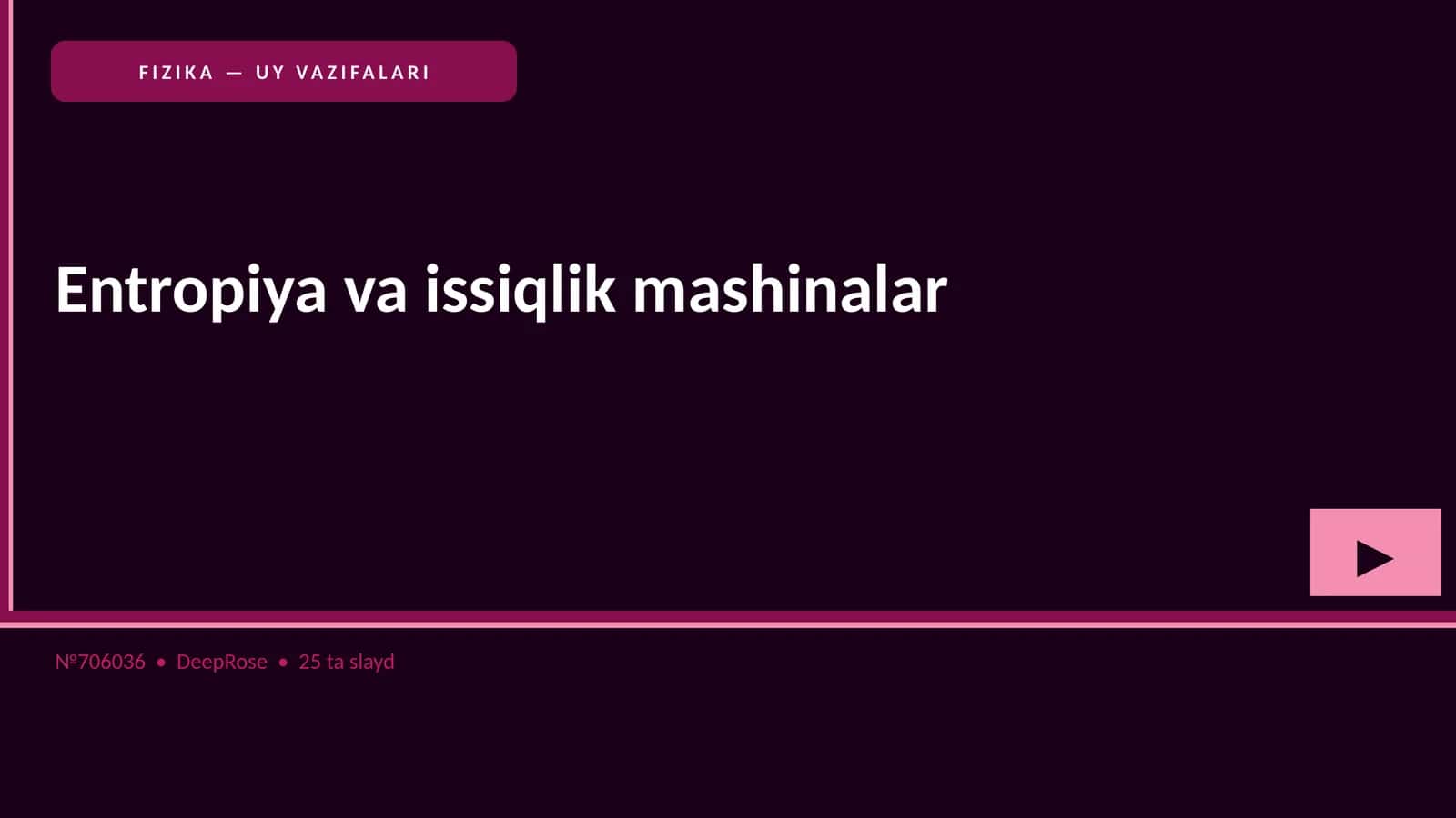 FIZIKA — UY VAZIFALARI 1