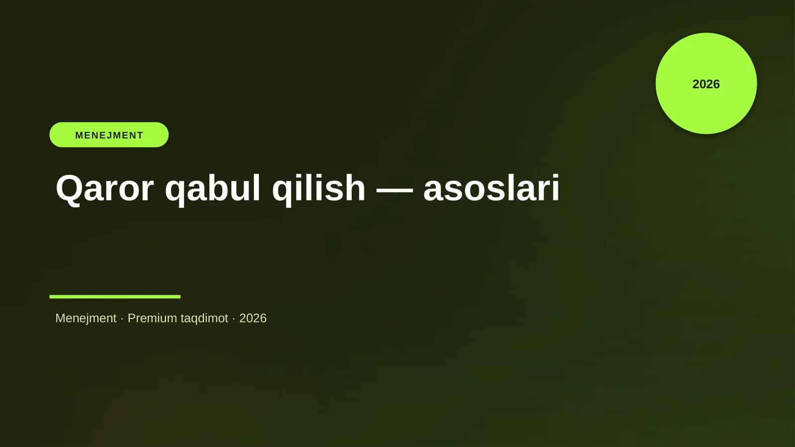 Qaror qabul qilish — asoslari 1