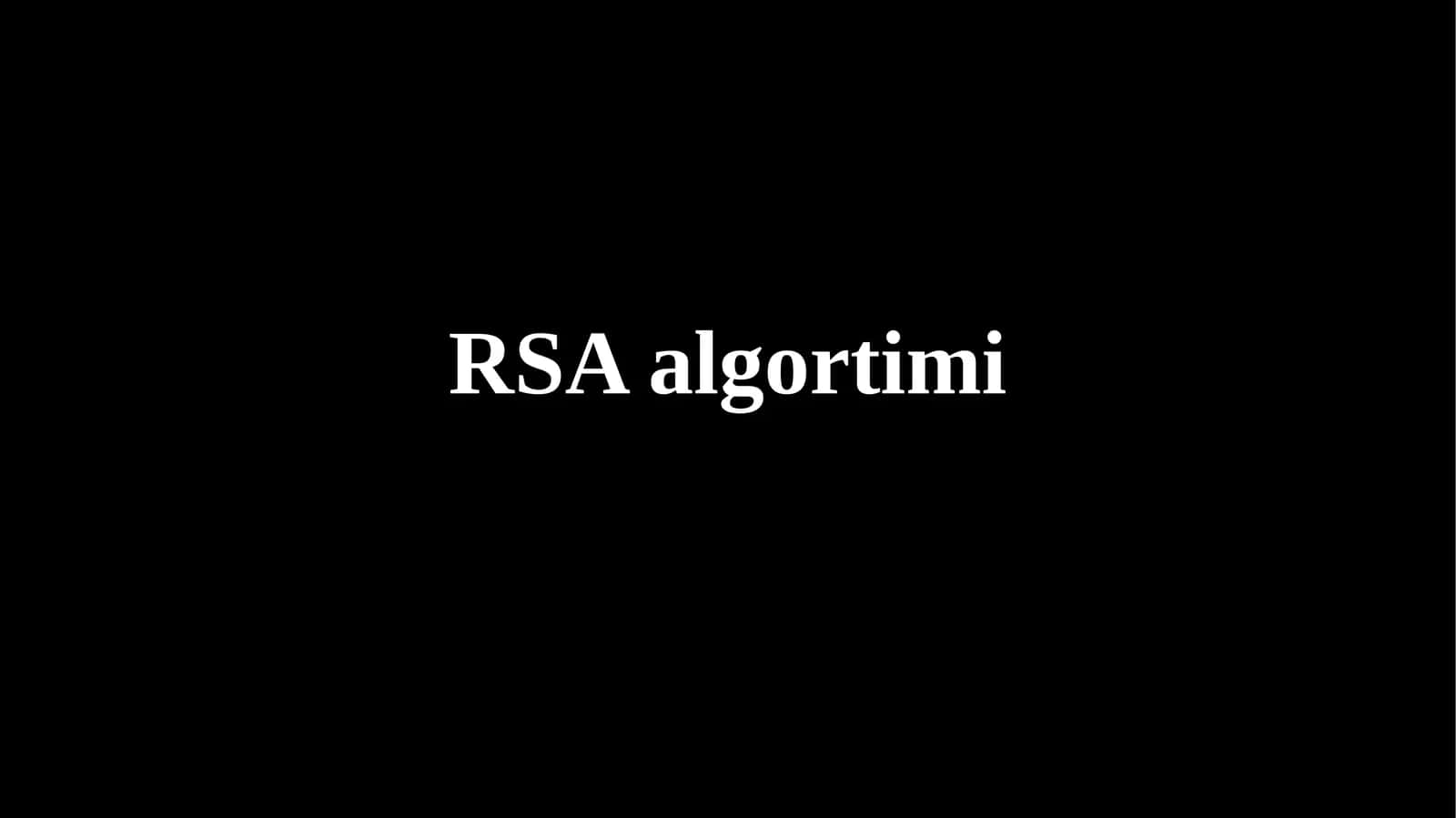 RSA algortimi 1