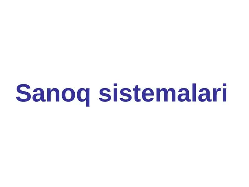 Sanoq sistemalari 1