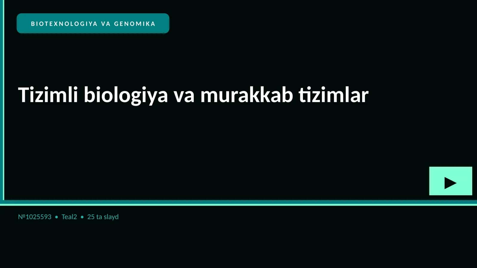 BIOTEXNOLOGIYA VA GENOMIKA 1