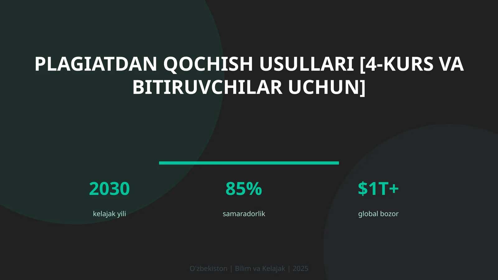 Plagiatdan qochish usullari [4-kurs va bitiruvchilar uchun] 1
