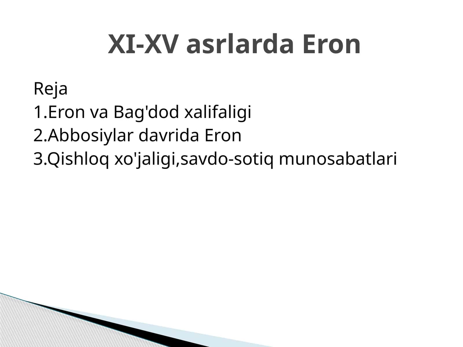 XI-XV asrlarda Eron 1