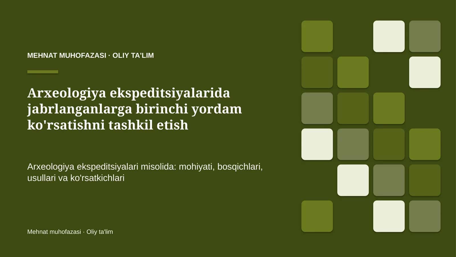 Mehnat muhofazasi · Oliy ta'lim 1
