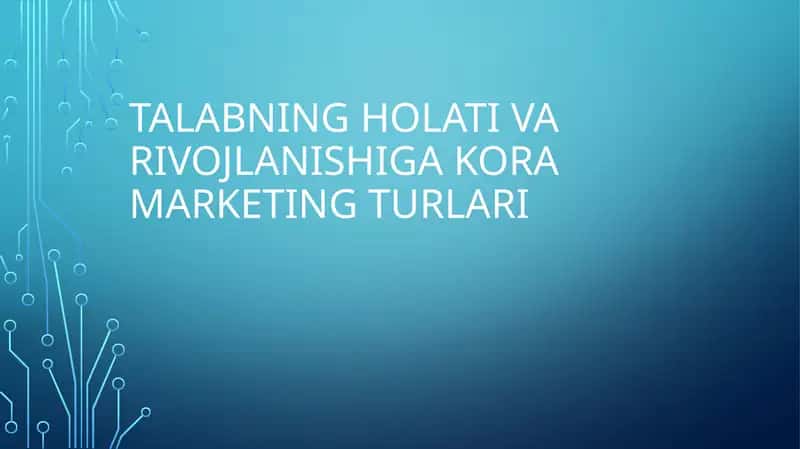 Marketingda talab 1