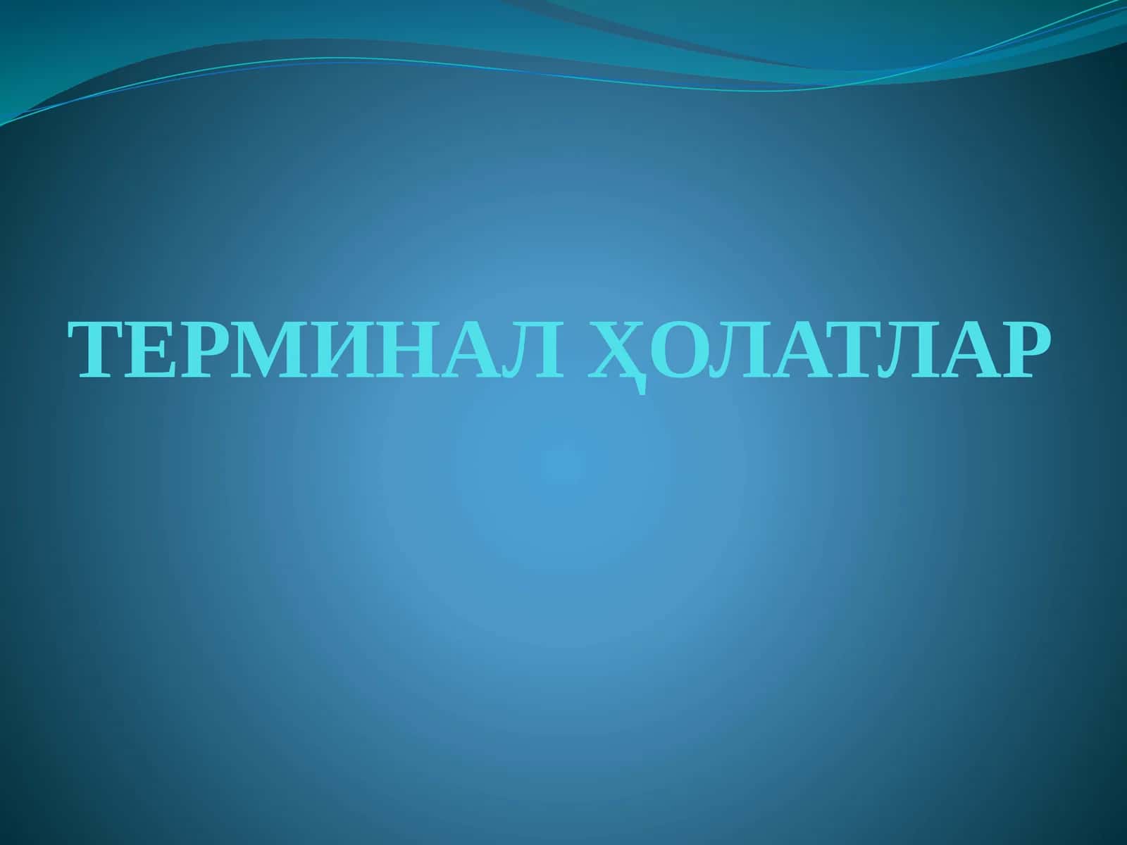 ТЕРМИНАЛҲОЛАТЛАР 1
