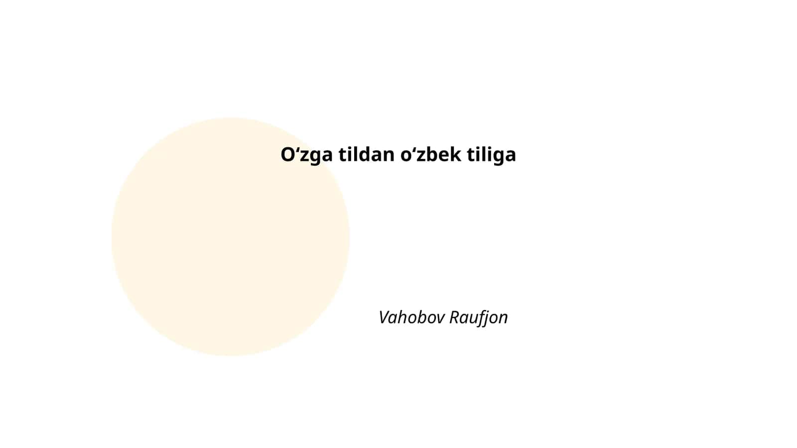 Oʻzga tildan oʻzbek tiliga 1