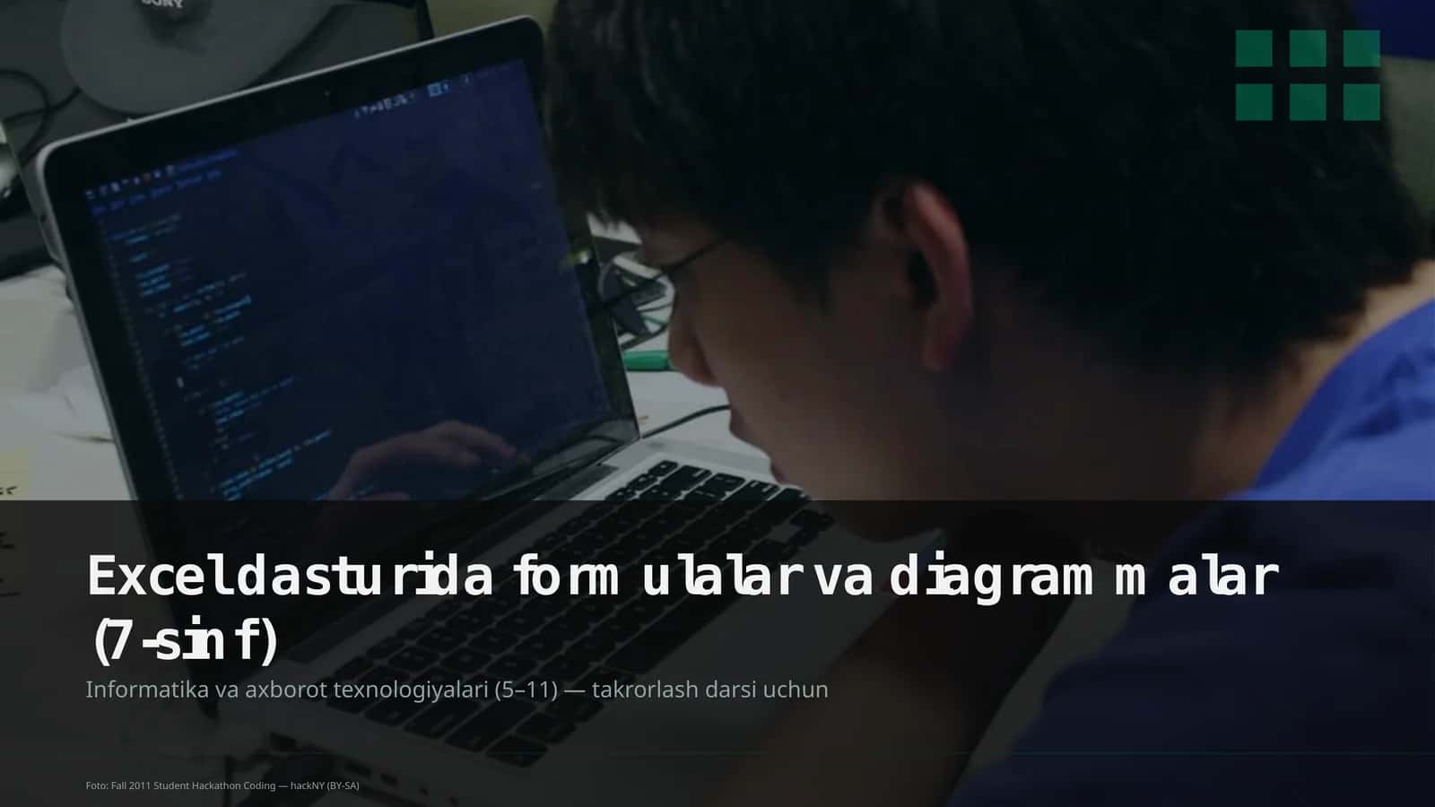 Excel dasturida formulalar va diagrammalar (7-sinf) 1