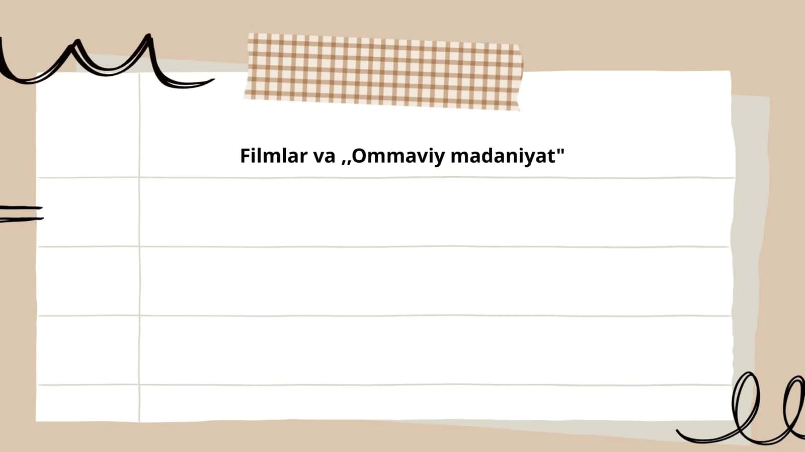 Filmlar va,,Ommaviy madaniyat" 1