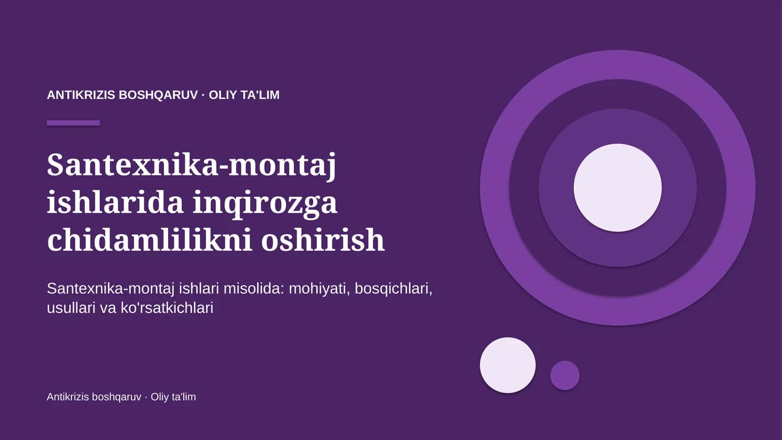 santexnika montaj ishlarida inqirozga chidamlilikni oshirish 7363 1
