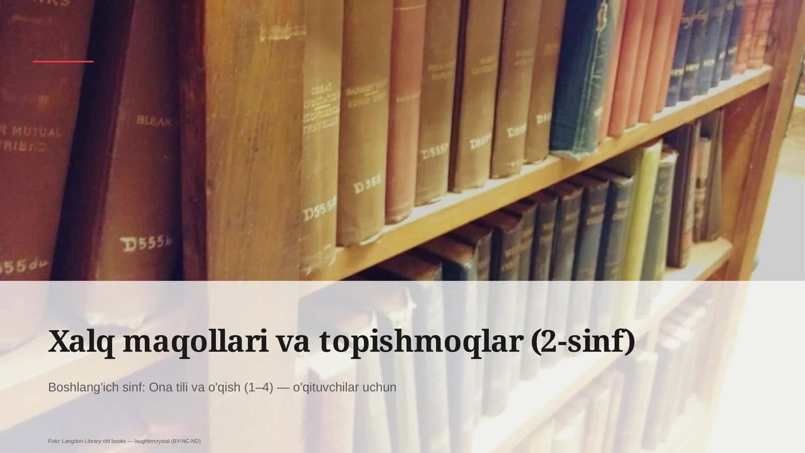 Xalq maqollari va topishmoqlar (2-sinf) 1