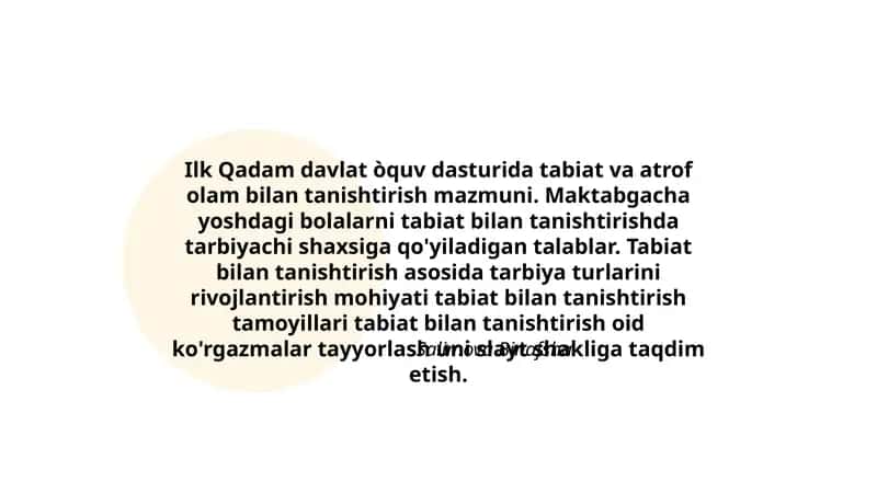 Tabiat bilan tanishtirish metodikasi 1