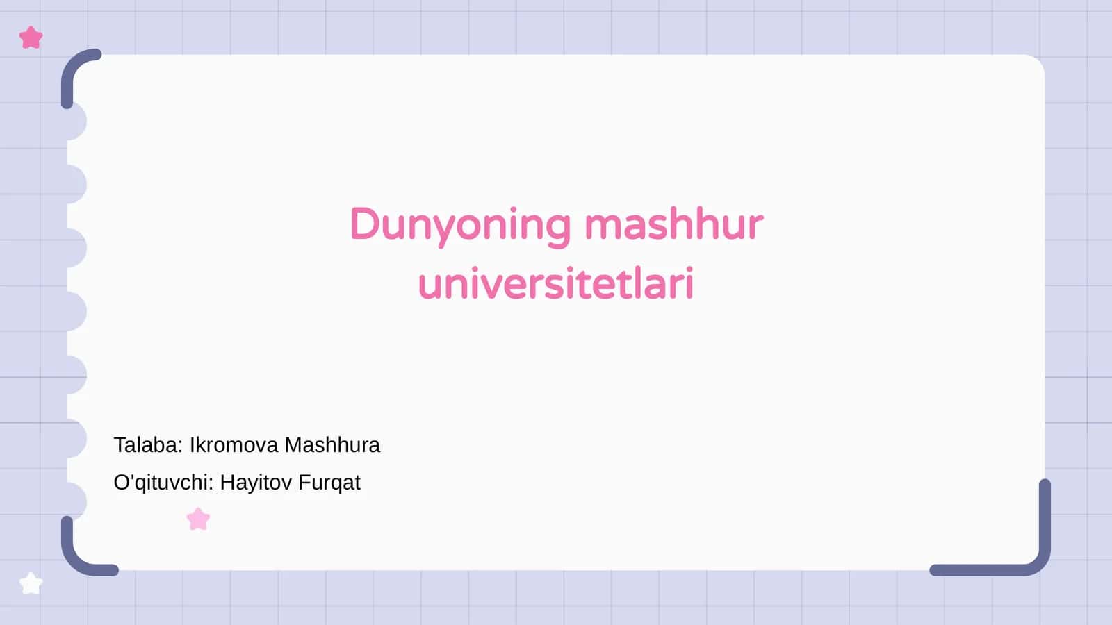 Dunyoning mashhur universitetlari 1