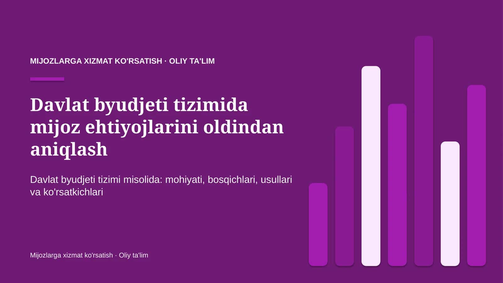 Davlat byudjeti tizimida mijoz ehtiyojlarini oldindan aniqlash 1