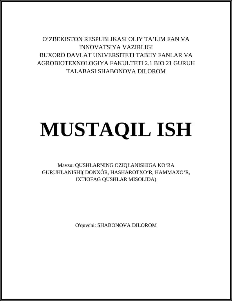 Donxoʻr qushlar 1