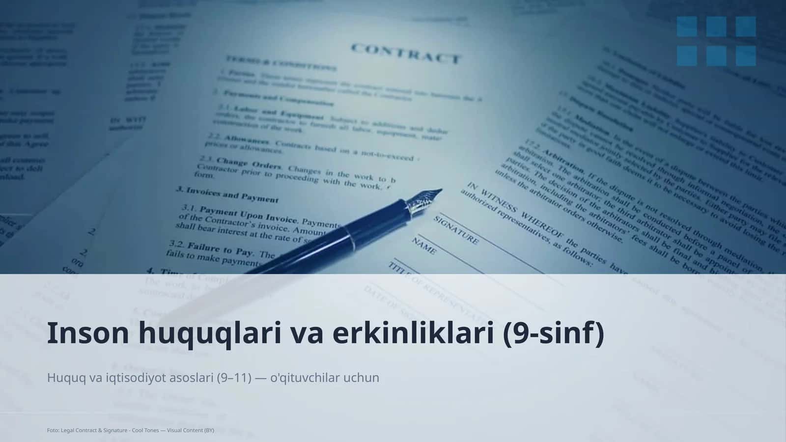 Inson huquqlari va erkinliklari (9-sinf) 1