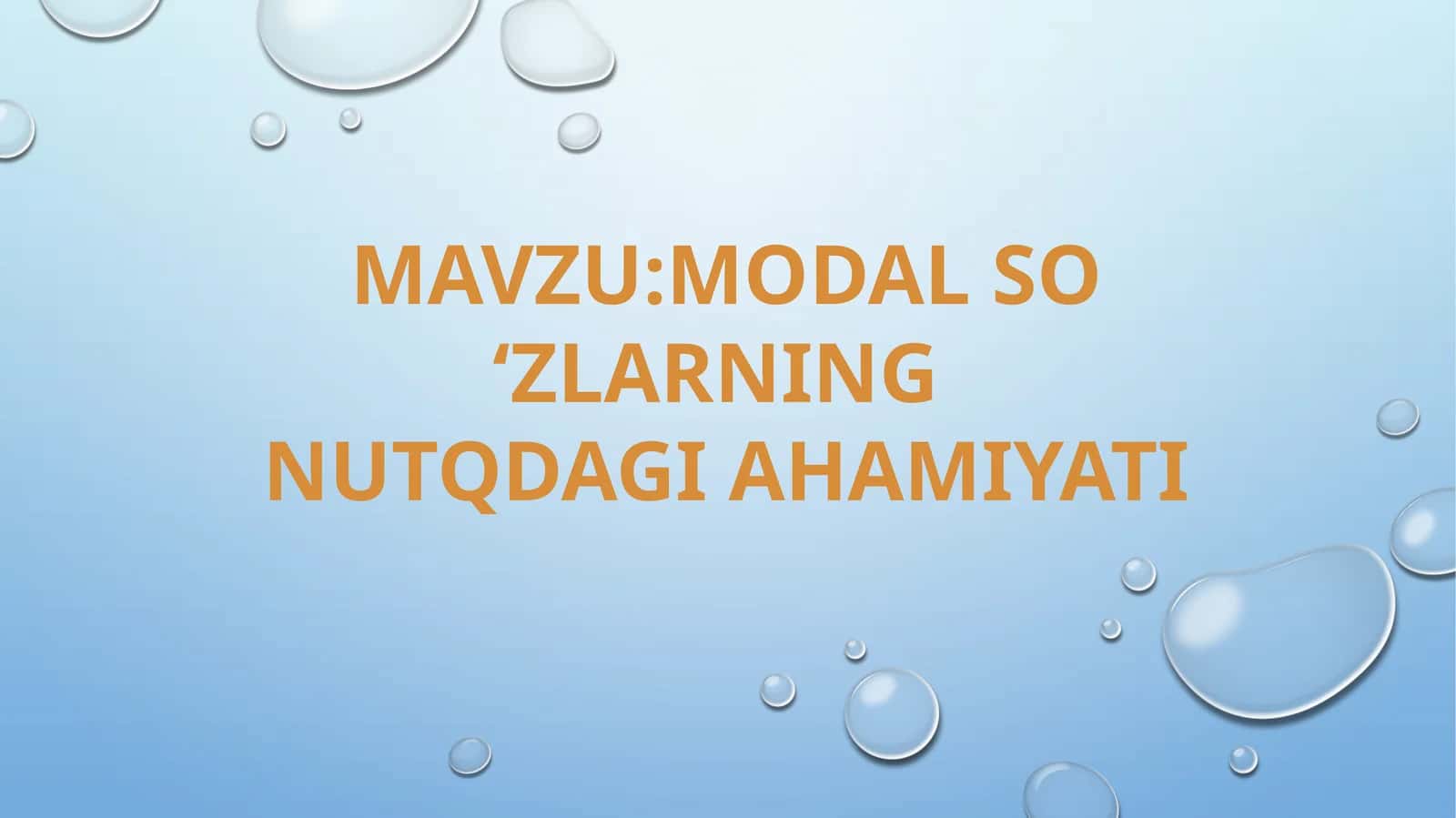 Modal so 'zlar 1