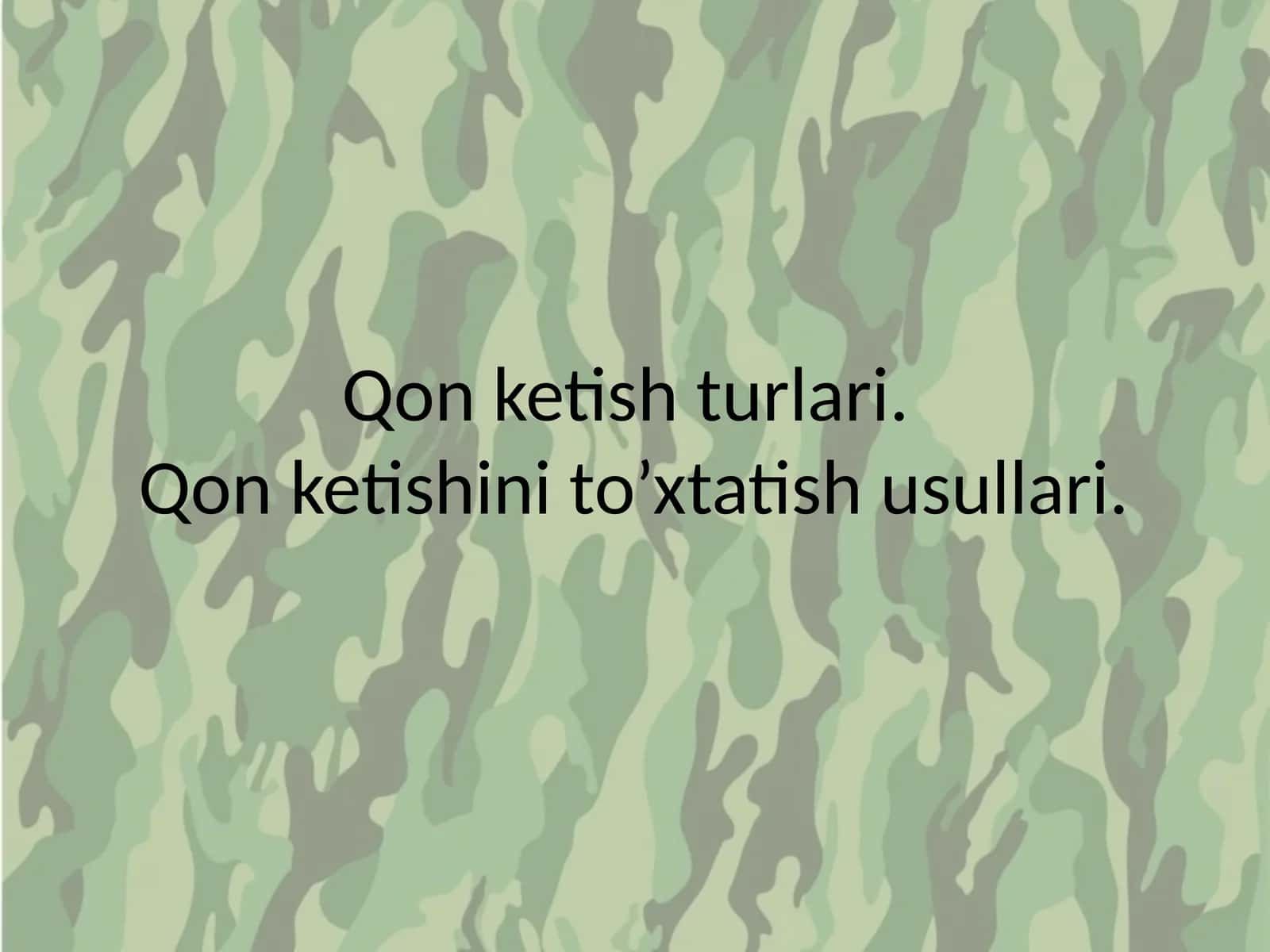 Qon ketish turlari 1