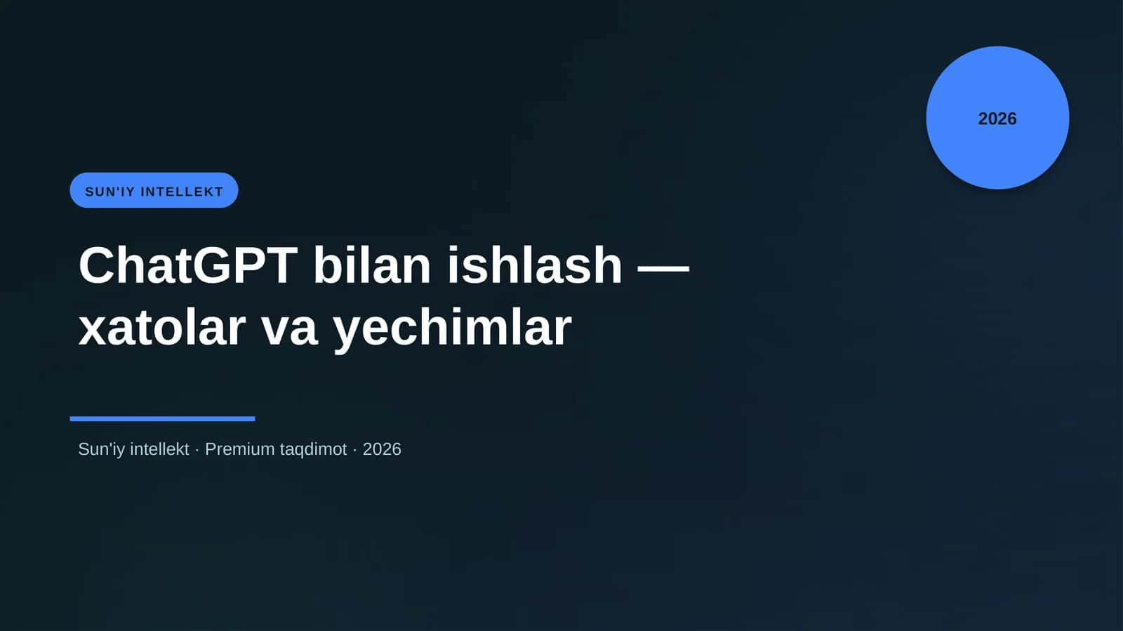 ChatGPT bilan ishlash — xatolar va yechimlar 1