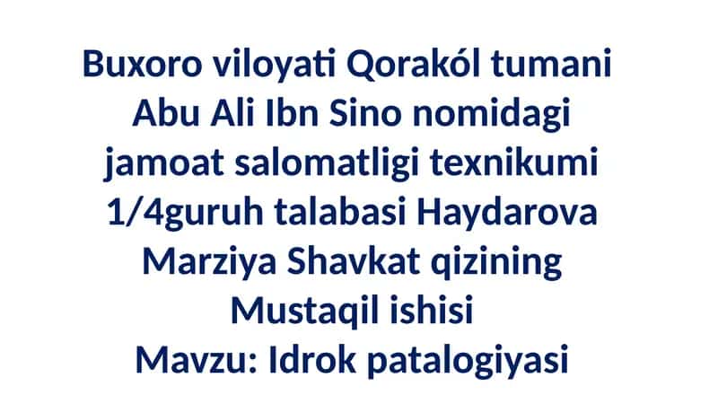 Idrok Patalogiyasi 1