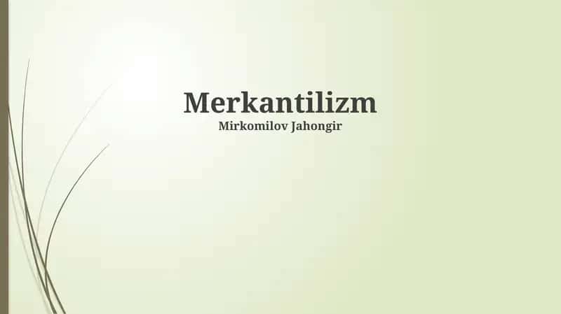 Merkantilizm 1