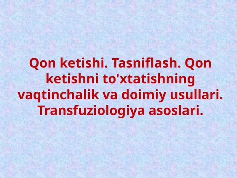 Qon ketishi 1