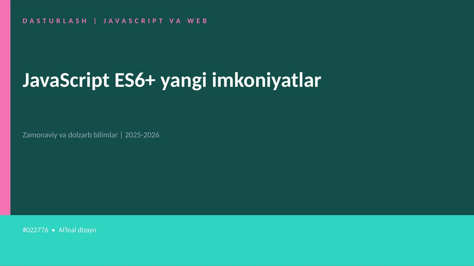 DASTURLASH | JAVASCRIPT VA WEB 1