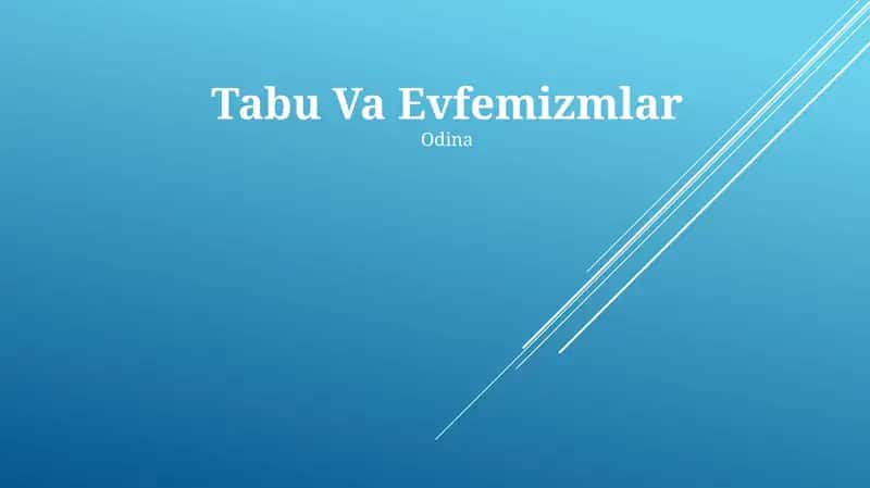 Tabu Va Evfemizmlar 1