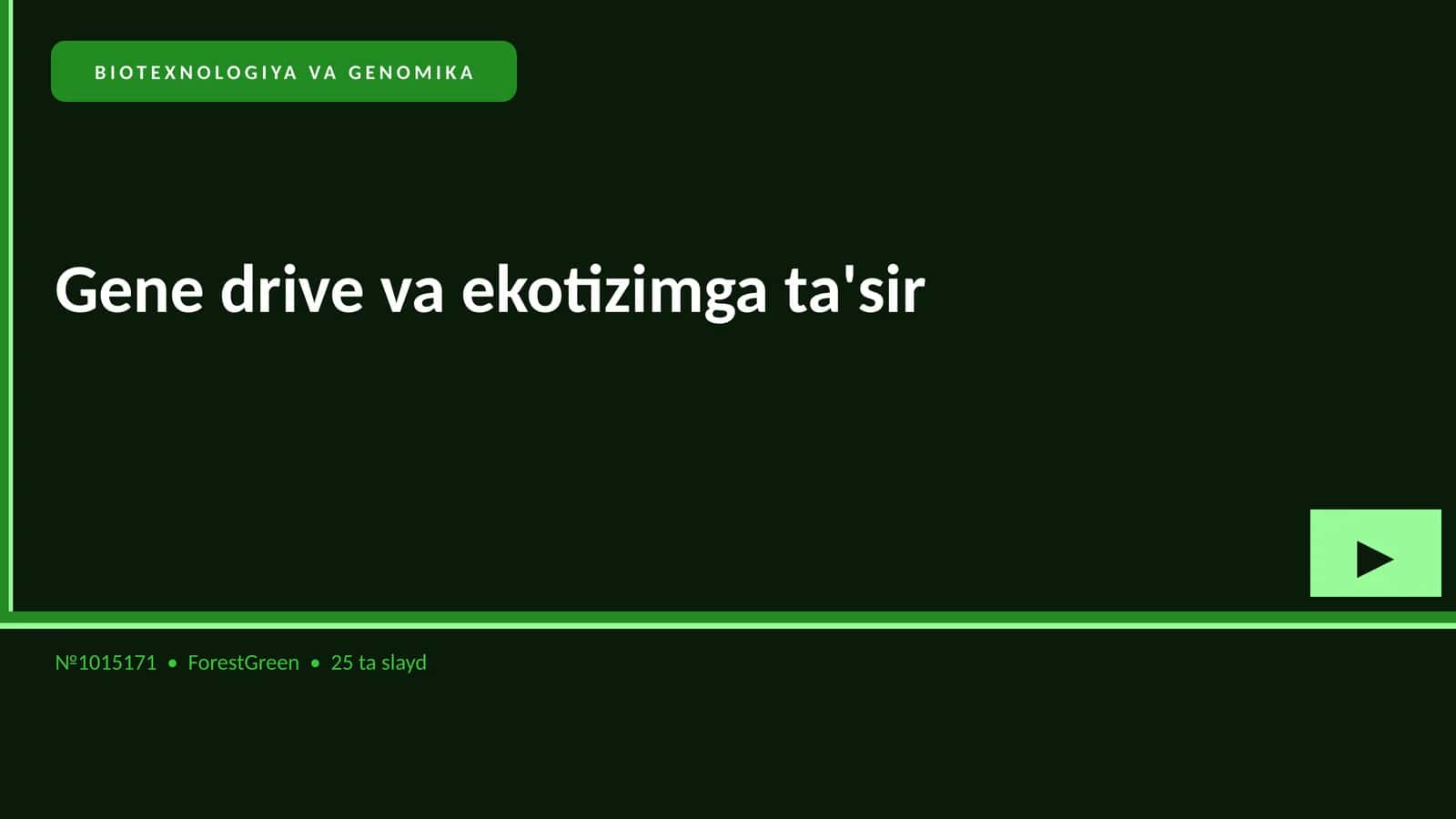 BIOTEXNOLOGIYA VA GENOMIKA 1